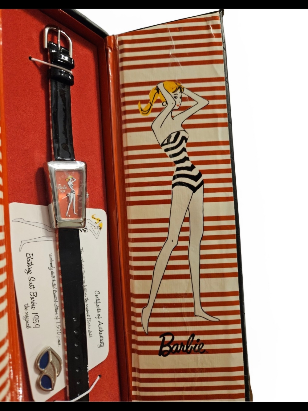 Bathing Suit Barbie Zebra Swimsuit Watch Vintage NOS Box & Slv LE 7500 Mattel